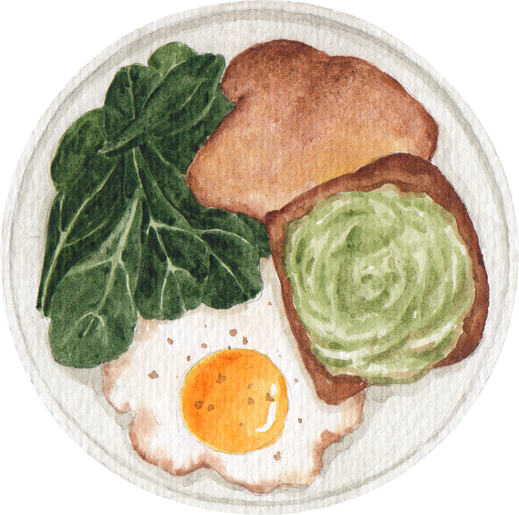 Avocado Toast with Fried Egg and Leafy Greens 